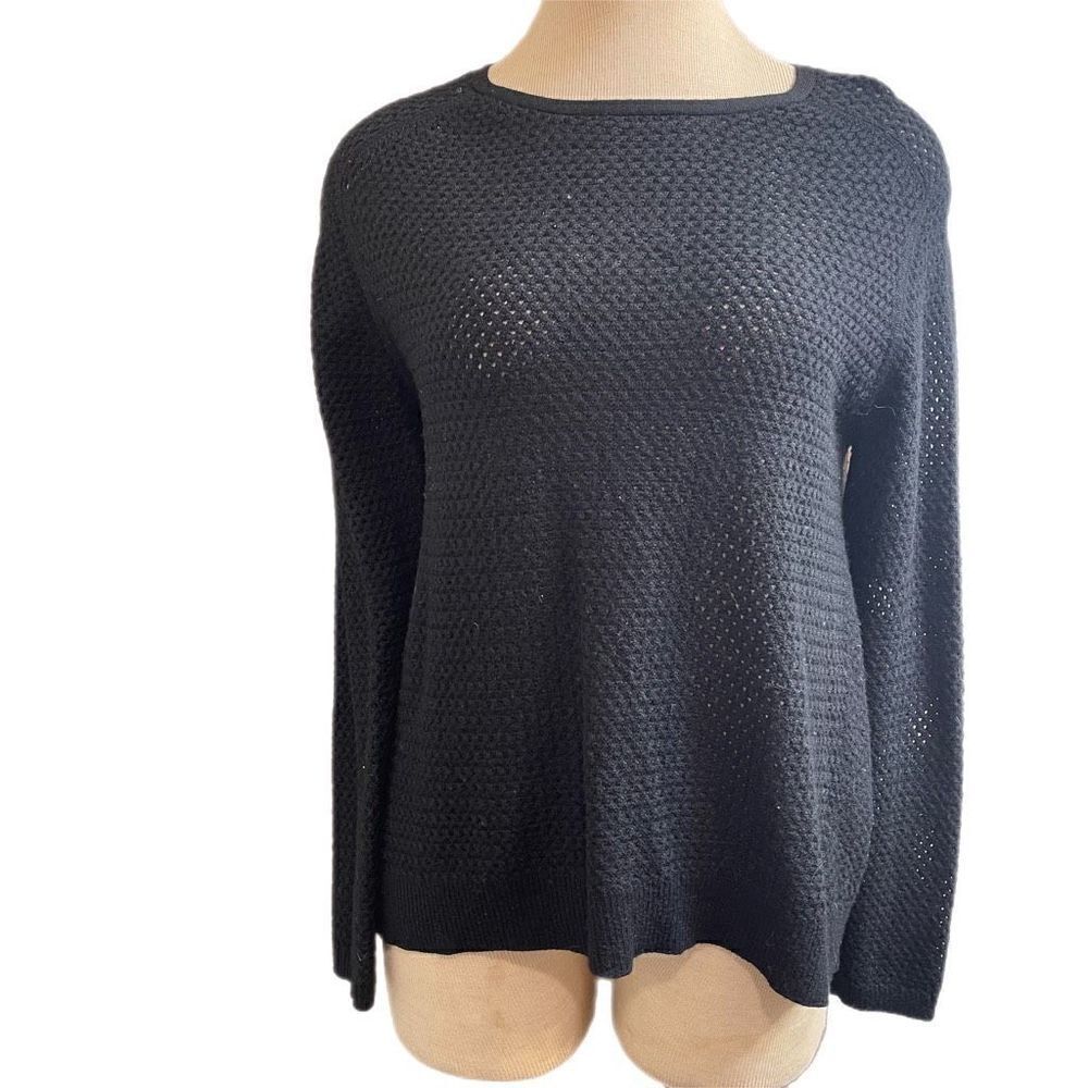 Hoss Intropia Black Merino Wool Sweater Size Large